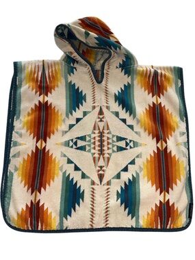 Pendleton Jacquard Hooded Towel Terry Poncho Falcon Cove Sunset Aztec Youth